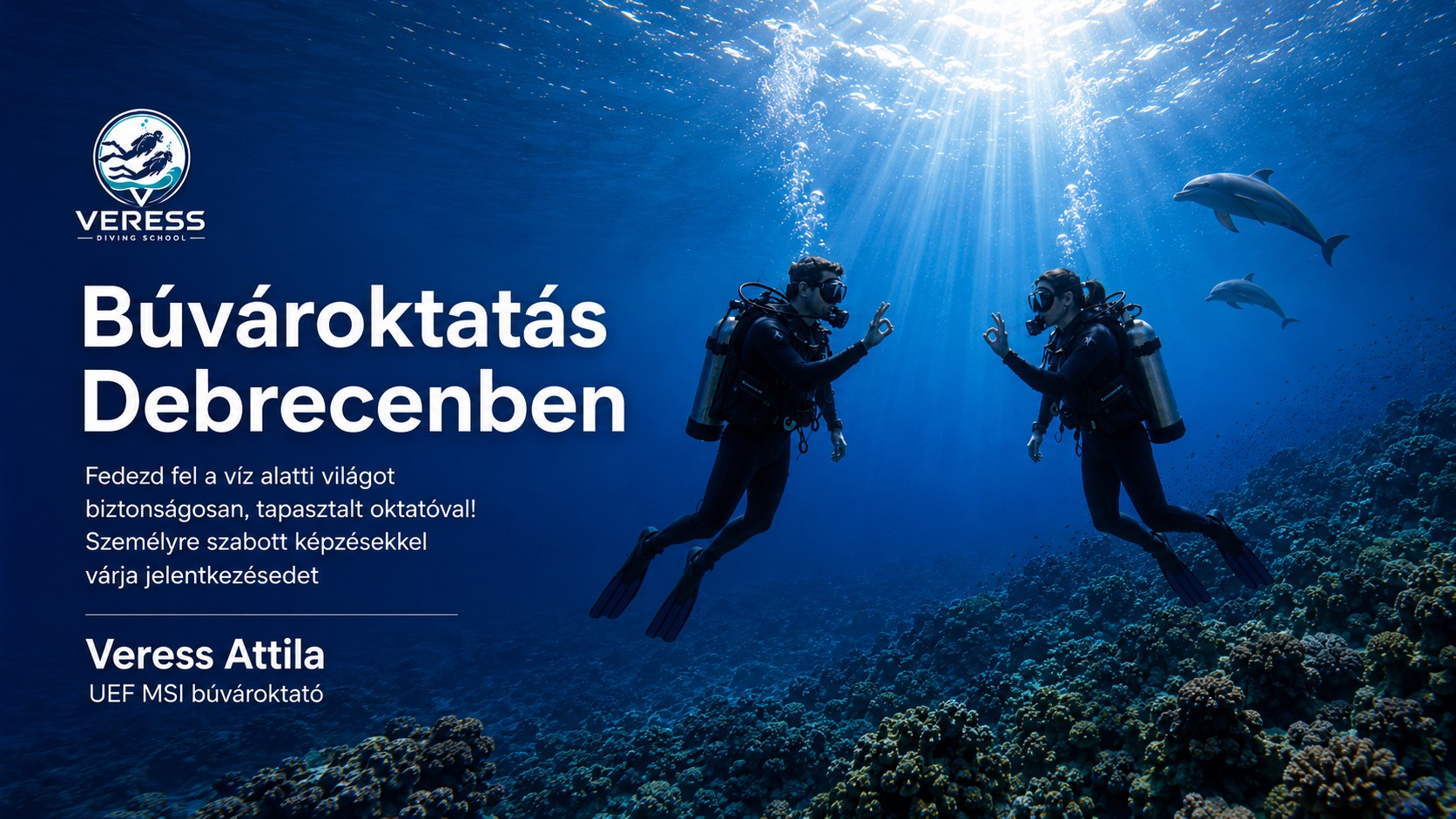 Búvároktatás Debrecenben mobil fekvő hero kép